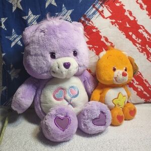 Care Bear Plush 12" Share Bear, Play Along 2003 Teddy Tested, Laugh a Lot Bear
